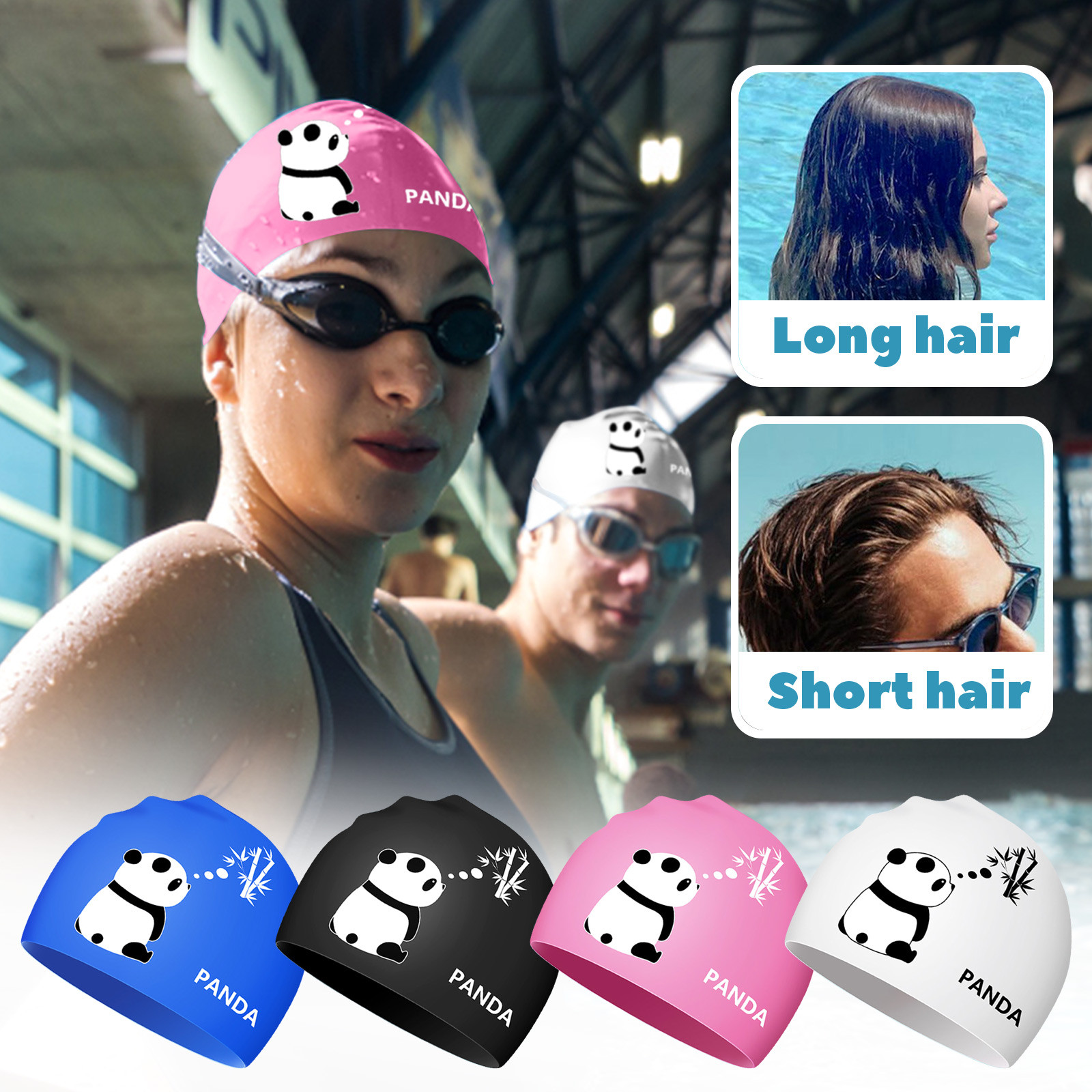 Swim Hat Silicone - Comfortable, High Elasticity Swimming Hat, Cartoon