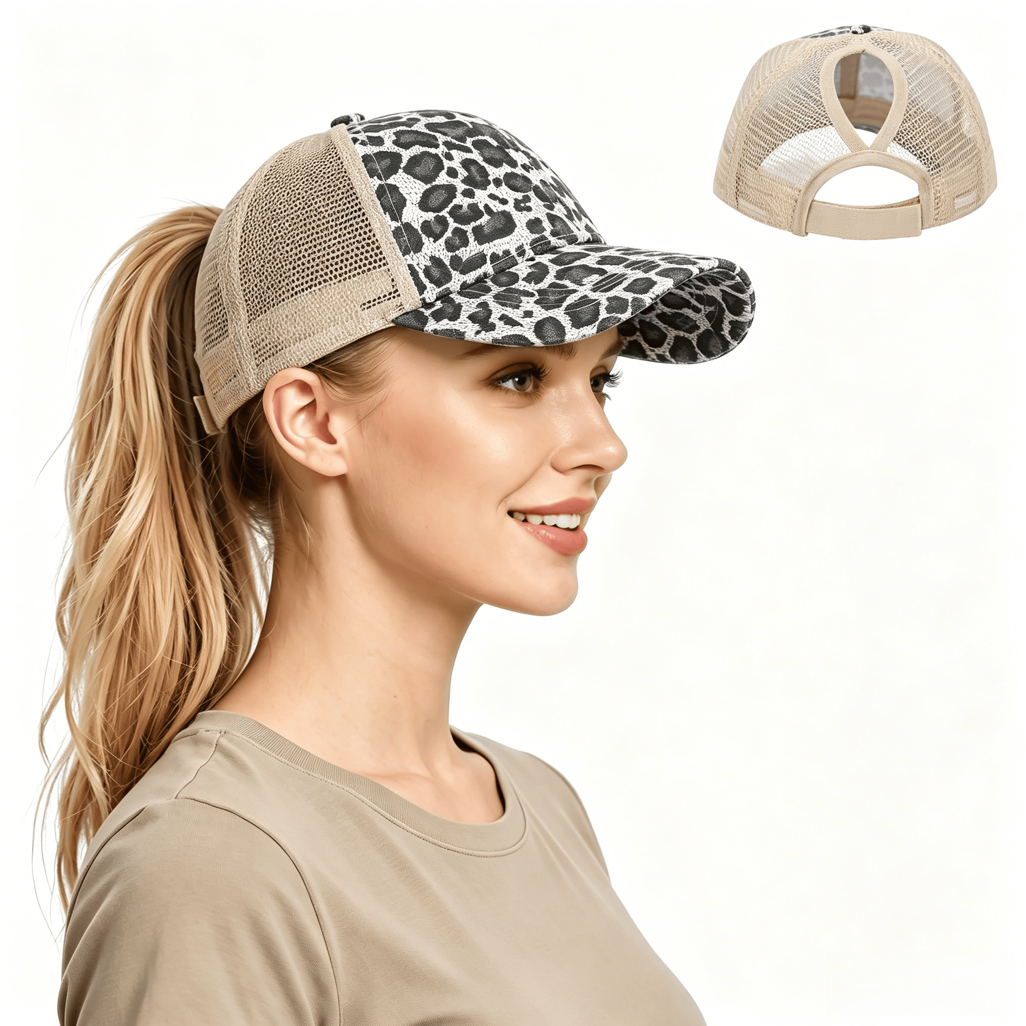 Leopard Adjustable Ponytail Ba - Golf Cap Dad 리뷰 및 가격