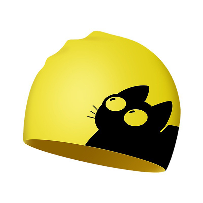 Cute Cat Swimming Cap For Long - Swim Hat Silicone 리뷰 및 가격