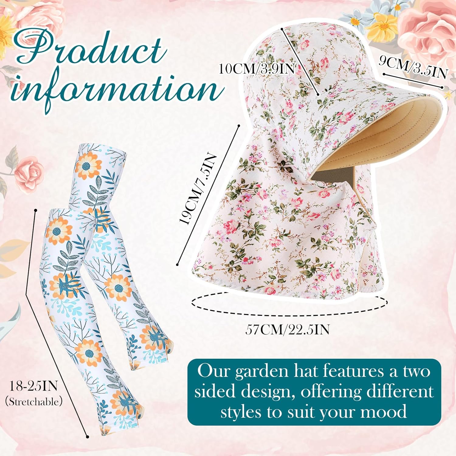 2 Pcs Floral Garden Hat for Wo - Sun Hat Wide Brim 리뷰 및 가격