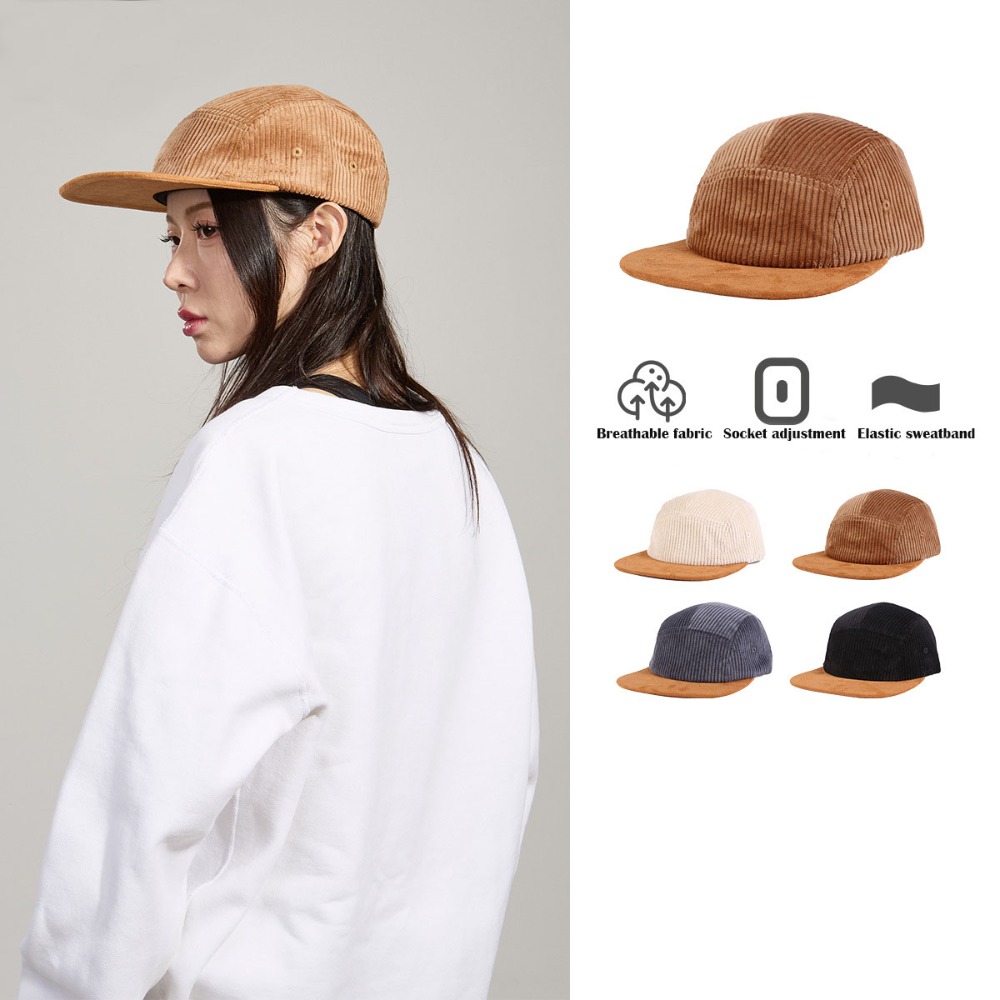 Versatile Retro Flat Brim Base - Corduroy Cap 5 Panel 리뷰 및 가격