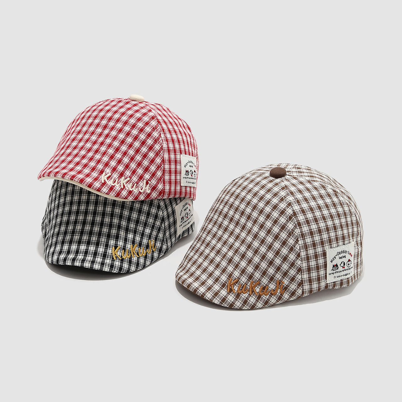 Fashion Children Checkered Ber - Visor Sun Hat 리뷰 및 가격