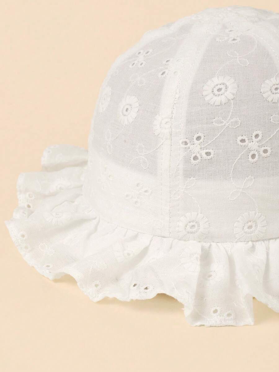White Floral Embroidery Bucket - Bucket Hat Cotton 리뷰 및 가격