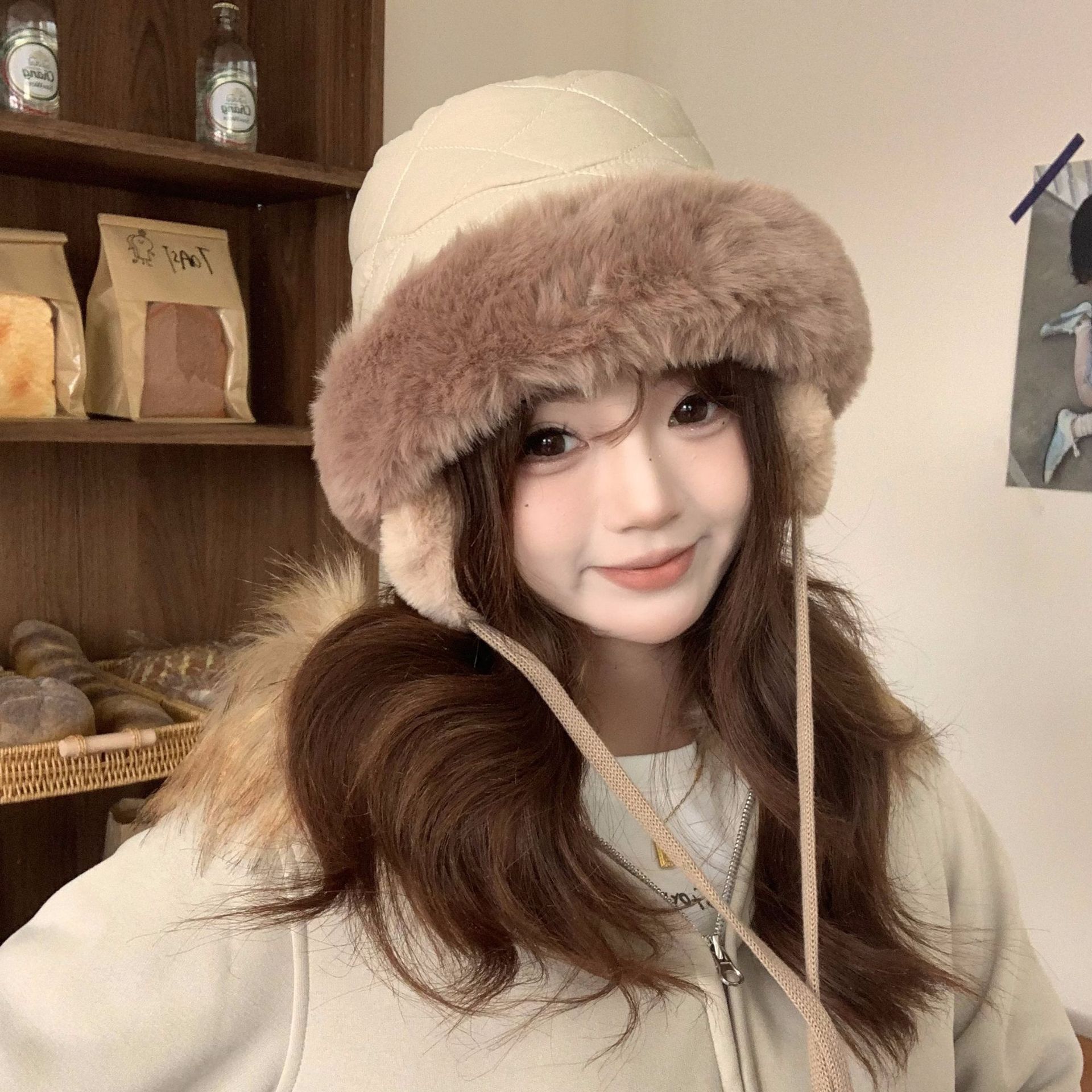 Women's Winter Quilted Faux Fu - Trapper Hat Ear Flap 리뷰 및 가격