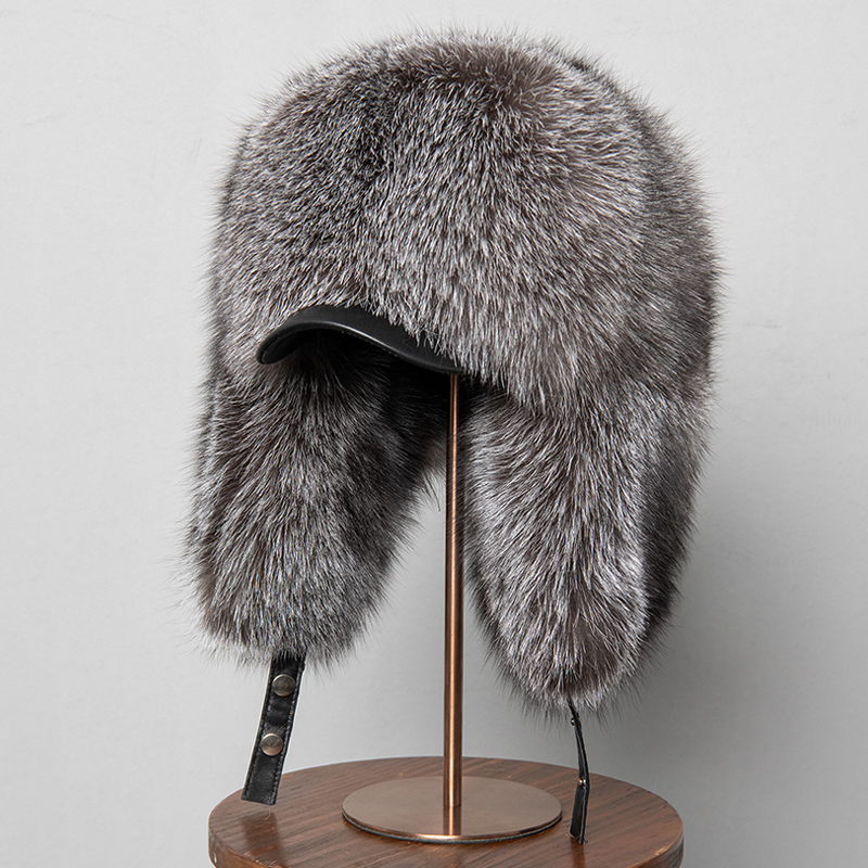 100% Real Fox Fur Hats Women's - Trapper Hat Ear Flap 리뷰 및 가격