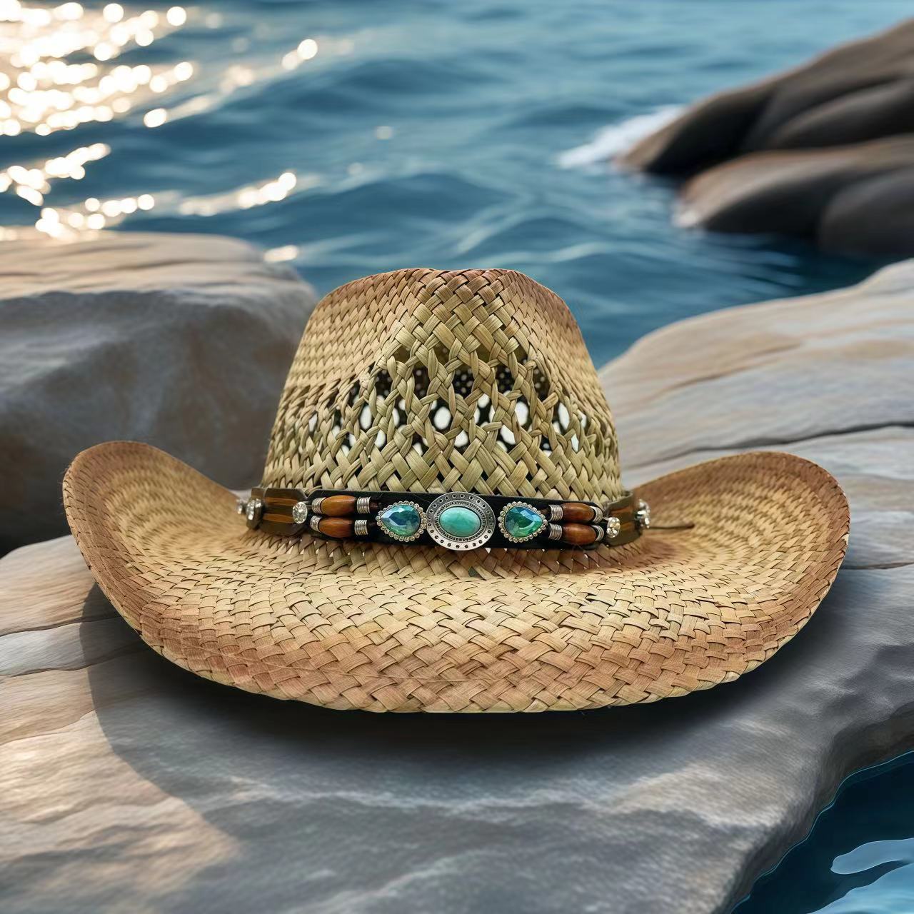 Rhinestone Cowboy Hat Straw Su - Cowboy Hat Straw 리뷰 및 가격
