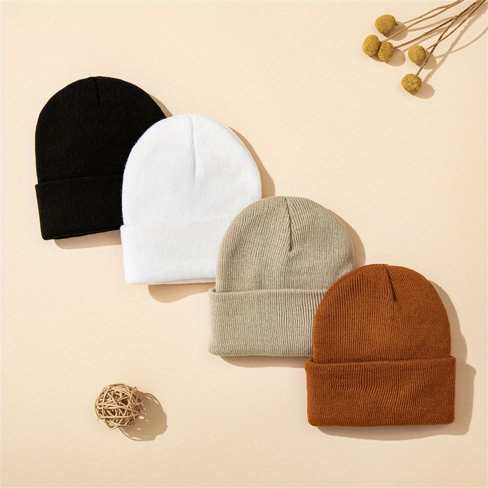 4pcs Baby Hat Knit Cuffed Bean - Beanie Cuffed Knit 리뷰 및 가격
