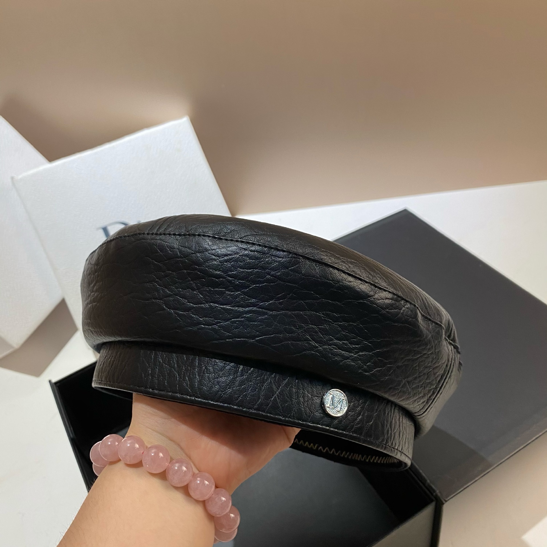 PU Leather Beret Caps Women Fa - Snapback Hat Flat 리뷰 및 가격