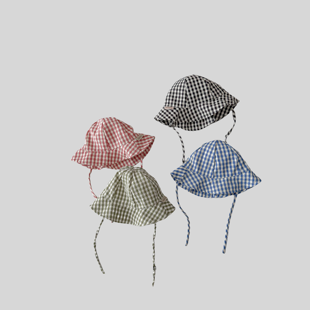 Ins Style Plaid Baby Bucket Ha - Bucket Hat Cotton 리뷰 및 가격
