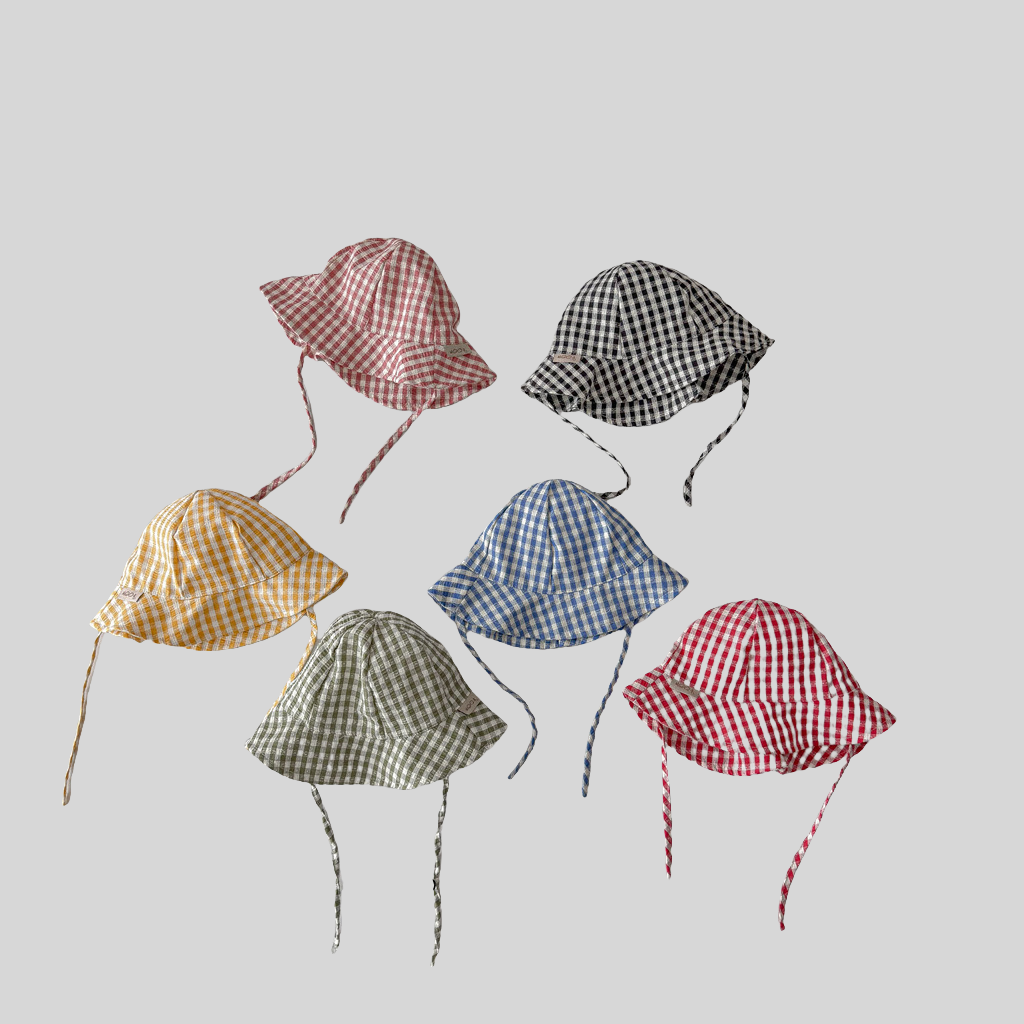 Ins Style Plaid Baby Bucket Ha - Bucket Hat Cotton 리뷰 및 가격