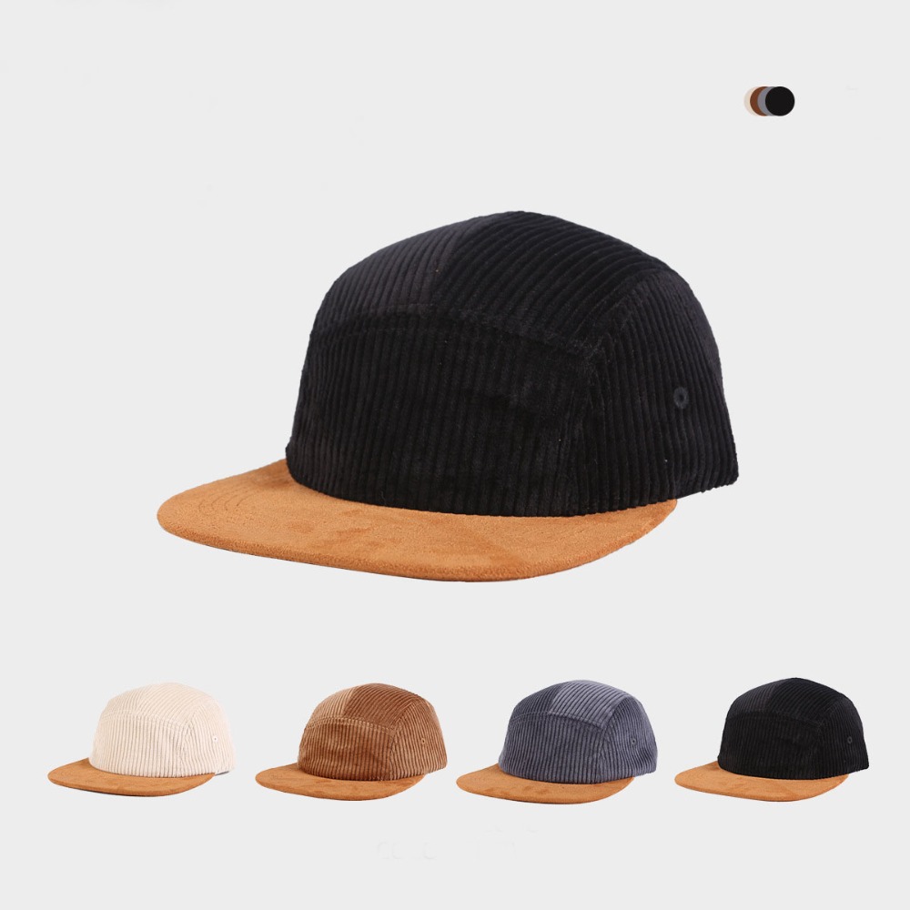 Versatile Retro Flat Brim Base - Corduroy Cap 5 Panel 리뷰 및 가격